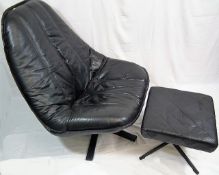 A Retro Glove Style Leather Office Chair With Simi