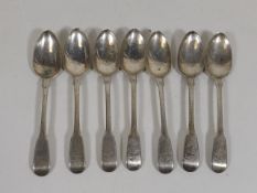 Seven Matching Georgian Silver Tea Spoons