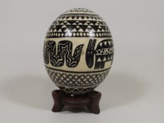 An African Painted Ostrich Egg