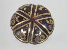 A Tortoiseshell Brooch With Gold & Silver Inlay