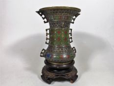 A 19thC. Japanese Vase With Champleve Decor