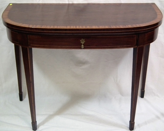 A Regency Period Folding Mahogany Tea Table With D