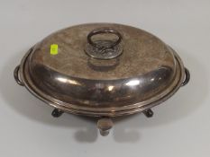 An Antique Silver Plated Tureen & Cover