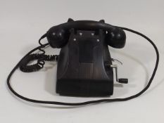 A Vintage Bakelite Crank Telephone