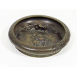 A Chinese Bronze Bowl With Squirrel With Nut Decor