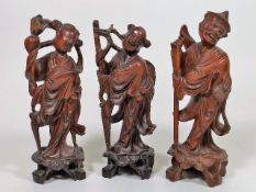 Three Chinese Carved Figures