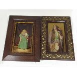 Two Victorian Reverse Paintings On Convexed Glass