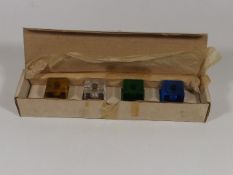 Four Retro Swedish Glass Candle Holders In Box