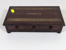 A 19thC. Rosewood Cribbage Board