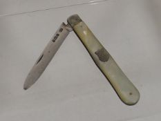 An Antique Silver Bladed Fruit Knife