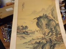 Two Oriental Scroll Paintings