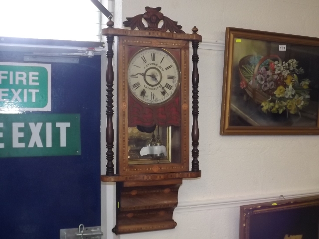 A J. Symons Of Launceston Inlaid Wall Clock With M