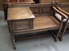 An Old Charm Oak Telephone Seat