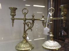 Two Victorian Brass Candlesticks