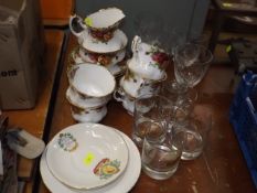 Royal Albert Country Roses, Four Gelnfiddich Glass