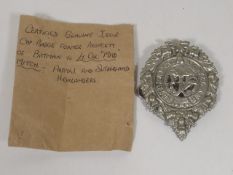 Cap Badge Formerly The Property Of Batman To Lt. C