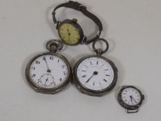 Two Silver Pocket Watches A/F & Two Others