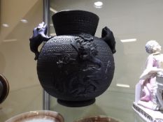 A Black Tokanabe Style Earthenware Vase