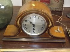 An Inlaid Westminster Chime Captains Hat Clock