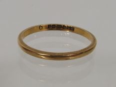 A Small 22ct Gold Wedding Band