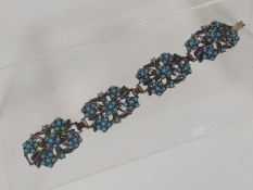 A Silver & Turquoise Bracelet