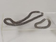 A White Metal Necklace & Bracelet