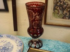 A C.1900 Bohemian Overlay Glass Vase