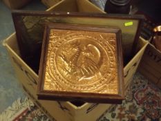 A Copper Plaque & Other Items