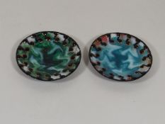 A Pair Of Limoges Enamelled Dishes, Both Signed