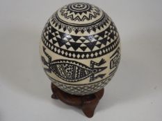 A Painted Ostrich Egg