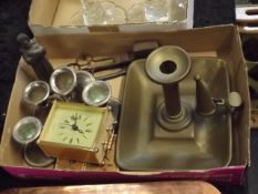 A Brass Chamberstick & Other Items