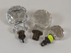 Three Victorian Cut Glass Pulls