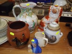 A Staffordshire Style Jug, A Prattware Tobacco Jar