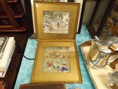 Two 19thC. Chinese Watercolours On Silk