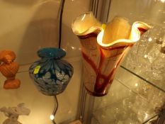A Mdina Art Glass Vase Twinned With One Other