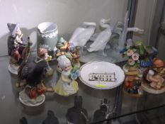 A Lladro Geese Group, Goebel Figures & Other Items