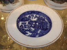 A Small Willow Pattern Antique Butter Dish
