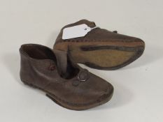 A Pair Of Victorian Childs Hob Nail Shoes