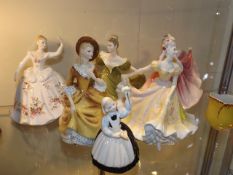 Six Royal Doulton Porcelain Figures