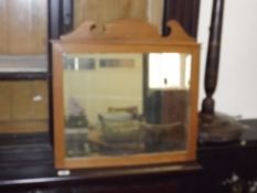 An Edwardian Pine Framed Mirror & A Galvanised Coa