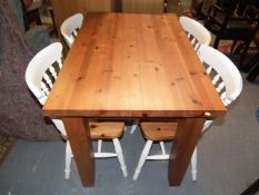 A Pine Table & Chair Dining Set
