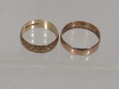 Two 9ct Gold Wedding Bands