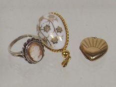 A 9ct Gold Locket & Other Item
