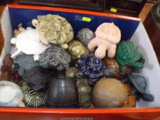 A Boxed Quantity Of Mostly Ceramic Tortoise & Turt