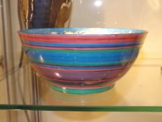 A Clarice Cliff Fantasque Bowl, chipped