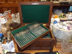 A Victorian Cutlery Chest With Contents