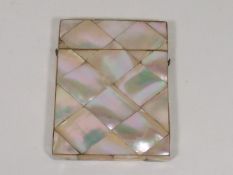 A Victorian Mother Of Pearl Card Case
