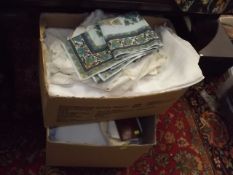 Two Boxes Of Mostly Vintage Linen