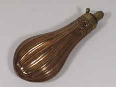 A 19thC. Copper Powder Flask