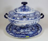 A Large C.1815 Davenport Pearlware Bowl & Cover Wi